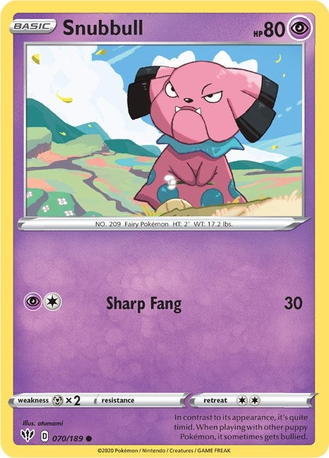 Image for Snubbull (070/189) (SWSH03: Darkness Ablaze) (SWSH03) - Pokemon