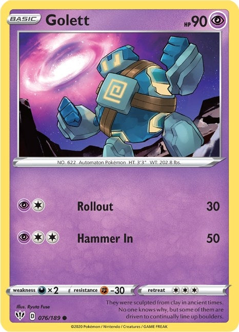 Image for Golett (076/189) (SWSH03: Darkness Ablaze) (SWSH03) - Pokemon