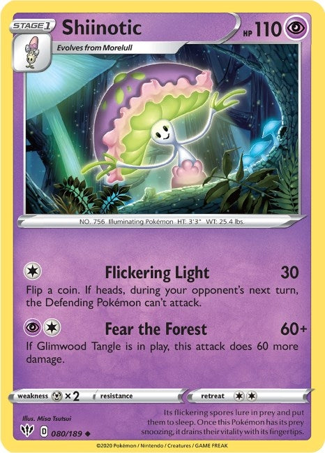 Image for Shiinotic (080/189) (SWSH03: Darkness Ablaze) (SWSH03) - Pokemon