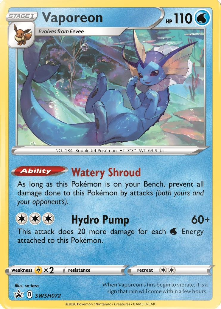 Image for Vaporeon - SWSH072 (SWSH072) (SWSH: Sword & Shield Promo Cards) (SWSD) - Pokemon