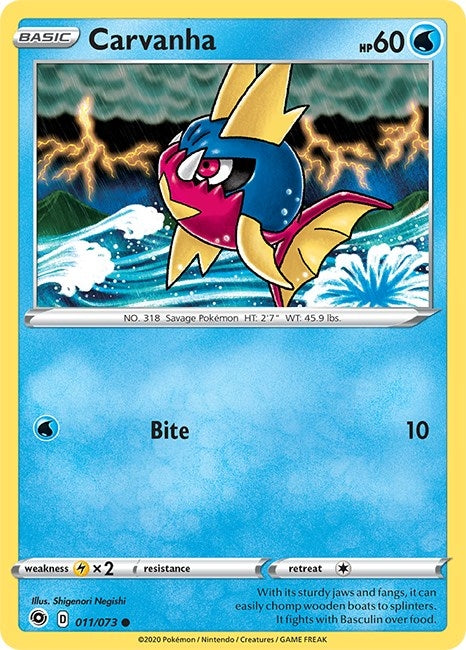 Image for Carvanha (11/73) (Champion's Path) (CHP) - Pokemon