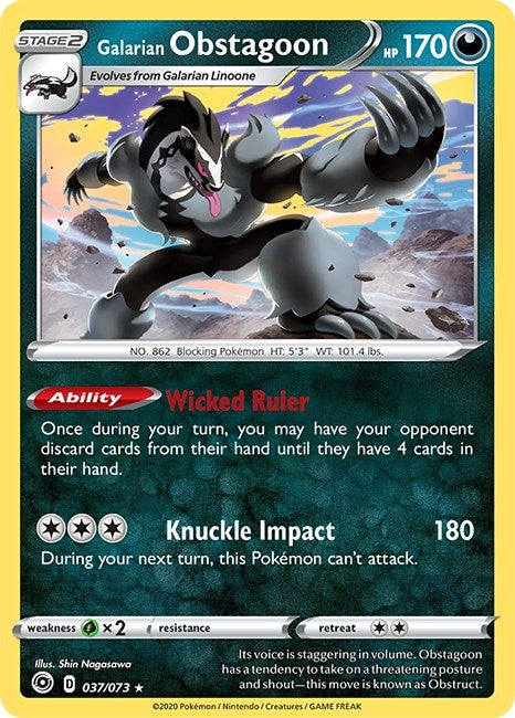 Image for Galarian Obstagoon (37/73) (Champion's Path) (CHP) - Pokemon