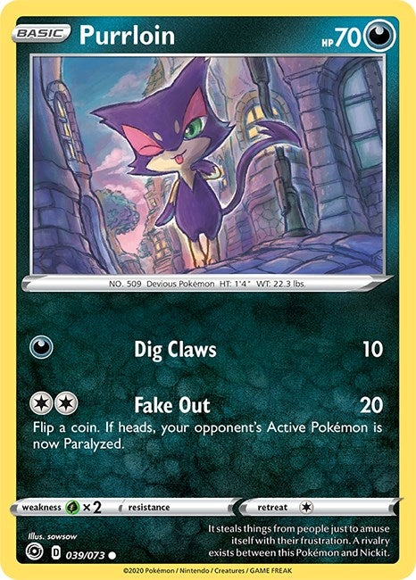Image for Purrloin (39/73) (Champion's Path) (CHP) - Pokemon