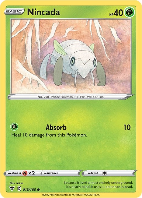 Image for Nincada (013/185) (SWSH04: Vivid Voltage) (SWSH04) - Pokemon