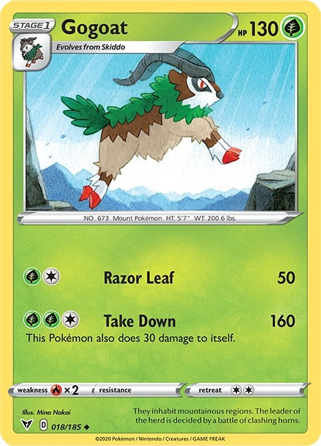 Image for Gogoat (018/185) (SWSH04: Vivid Voltage) (SWSH04) - Pokemon