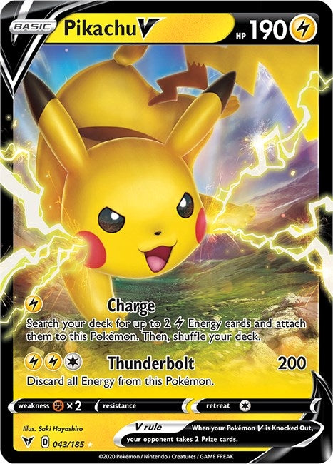 Image for Pikachu V (043/185) (SWSH04: Vivid Voltage) (SWSH04) - Pokemon