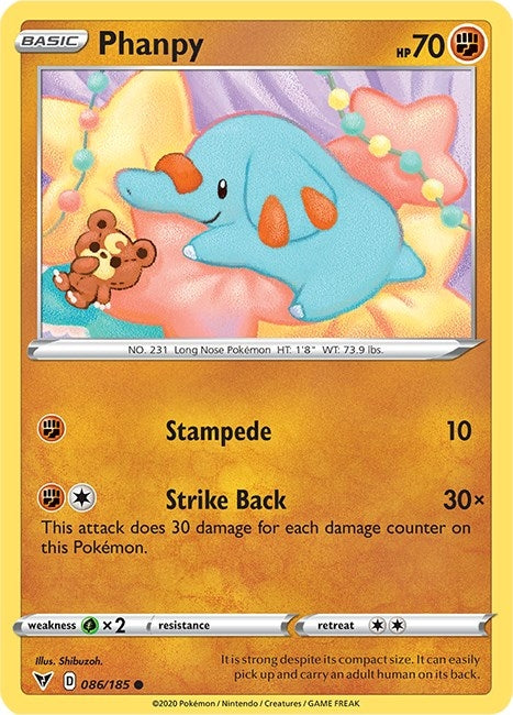 Image for Phanpy (086/185) (SWSH04: Vivid Voltage) (SWSH04) - Pokemon
