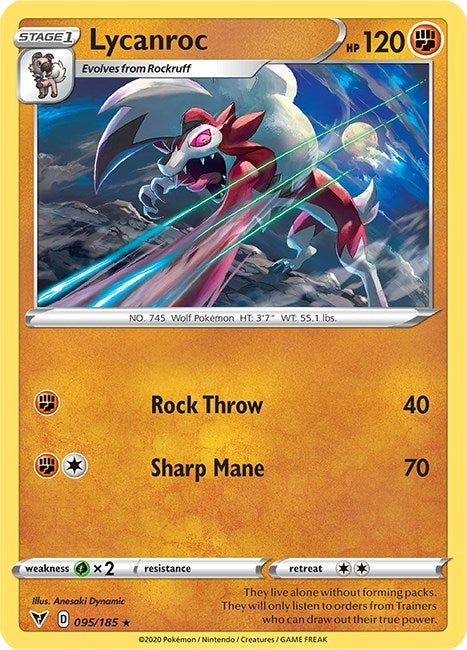 Image for Lycanroc (095/185) (SWSH04: Vivid Voltage) (SWSH04) - Pokemon