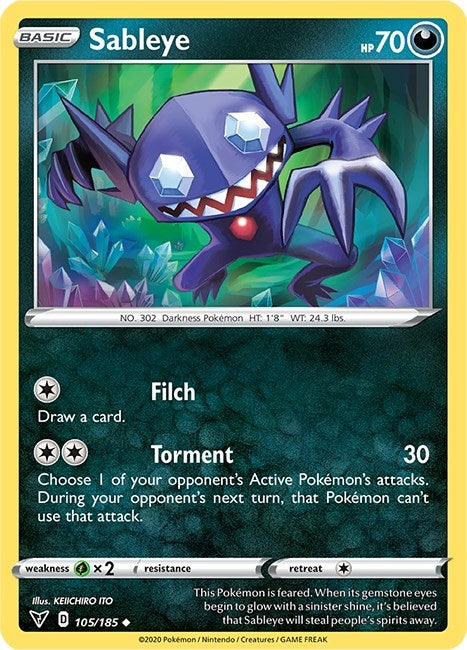 Image for Sableye (105/185) (SWSH04: Vivid Voltage) (SWSH04) - Pokemon