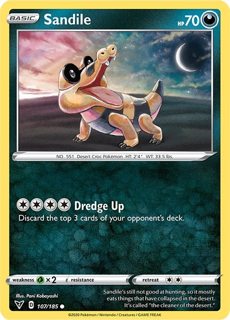 Image for Sandile (107/185) (SWSH04: Vivid Voltage) (SWSH04) - Pokemon