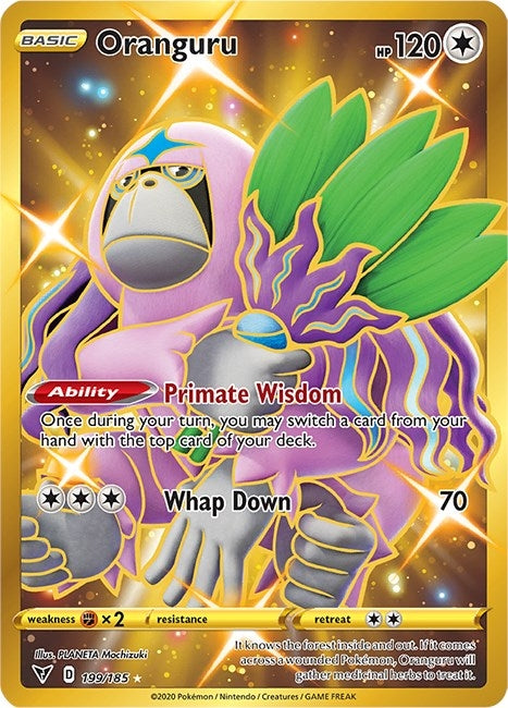 Image for Oranguru (Secret) (199/185) (SWSH04: Vivid Voltage) (SWSH04) - Pokemon