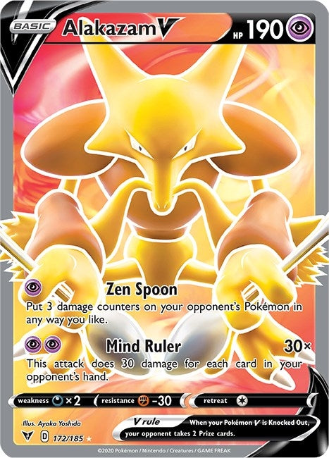 Image for Alakazam V (Full Art) (172/185) (SWSH04: Vivid Voltage) (SWSH04) - Pokemon