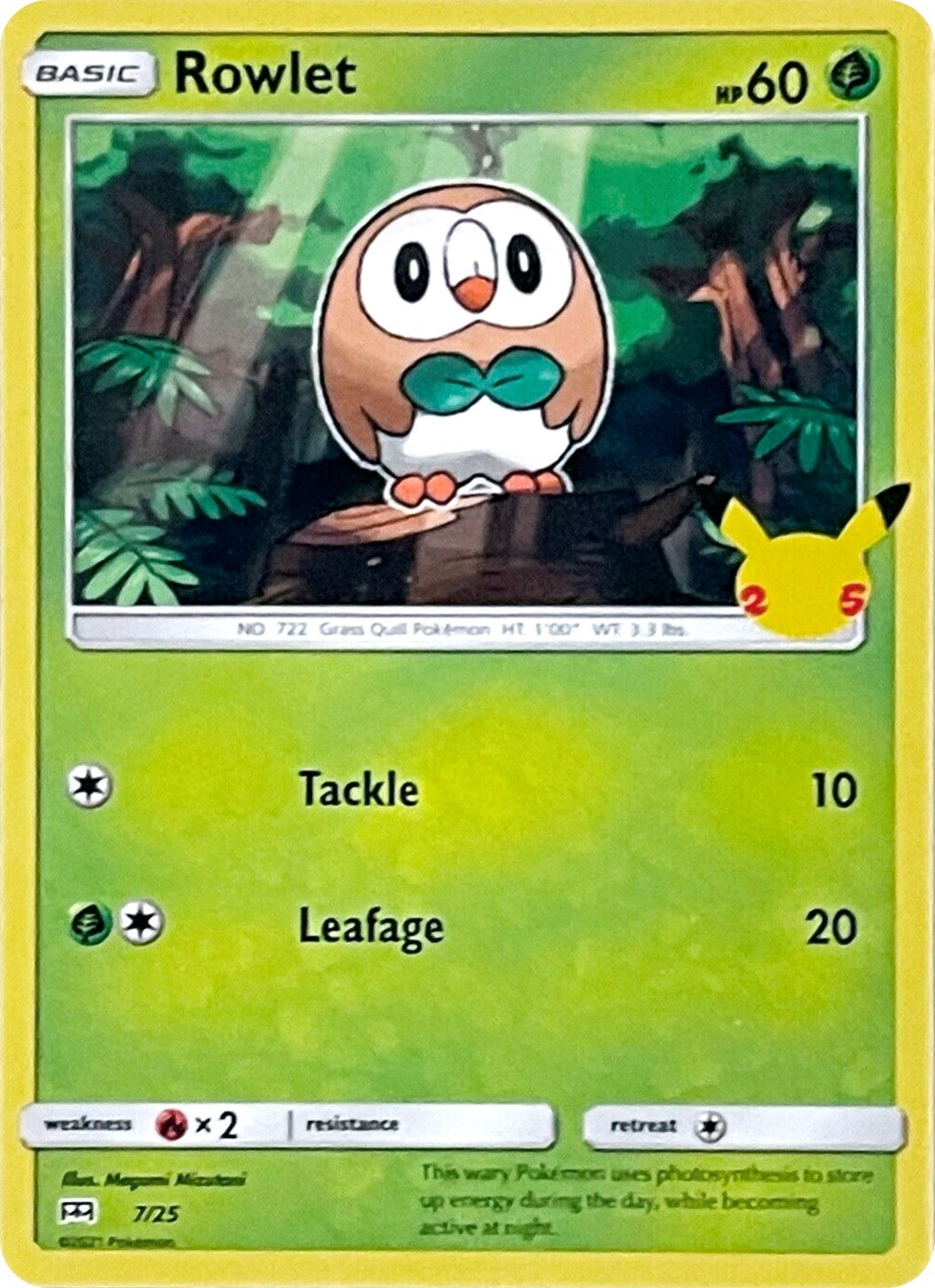Rowlet (007/025) (McDonald's 25th Anniversary Promos)