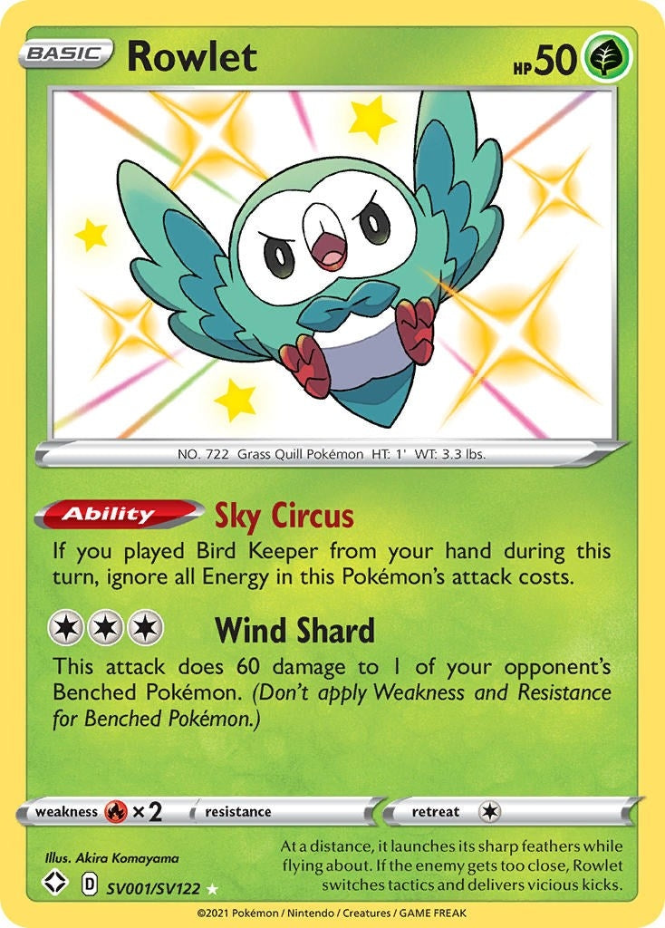 Image for Rowlet (SV001/SV122) (Shining Fates: Shiny Vault) (SHFSV) - Pokemon
