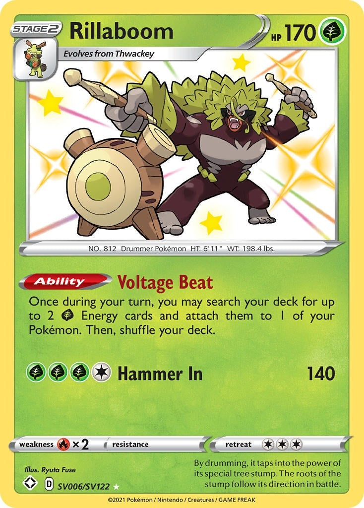 Image for Rillaboom (SV006/SV122) (Shining Fates: Shiny Vault) (SHFSV) - Pokemon