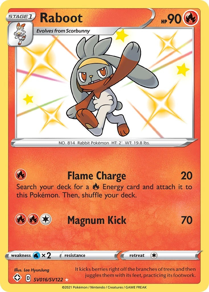 Image for Raboot (SV016/SV122) (Shining Fates: Shiny Vault) (SHFSV) - Pokemon