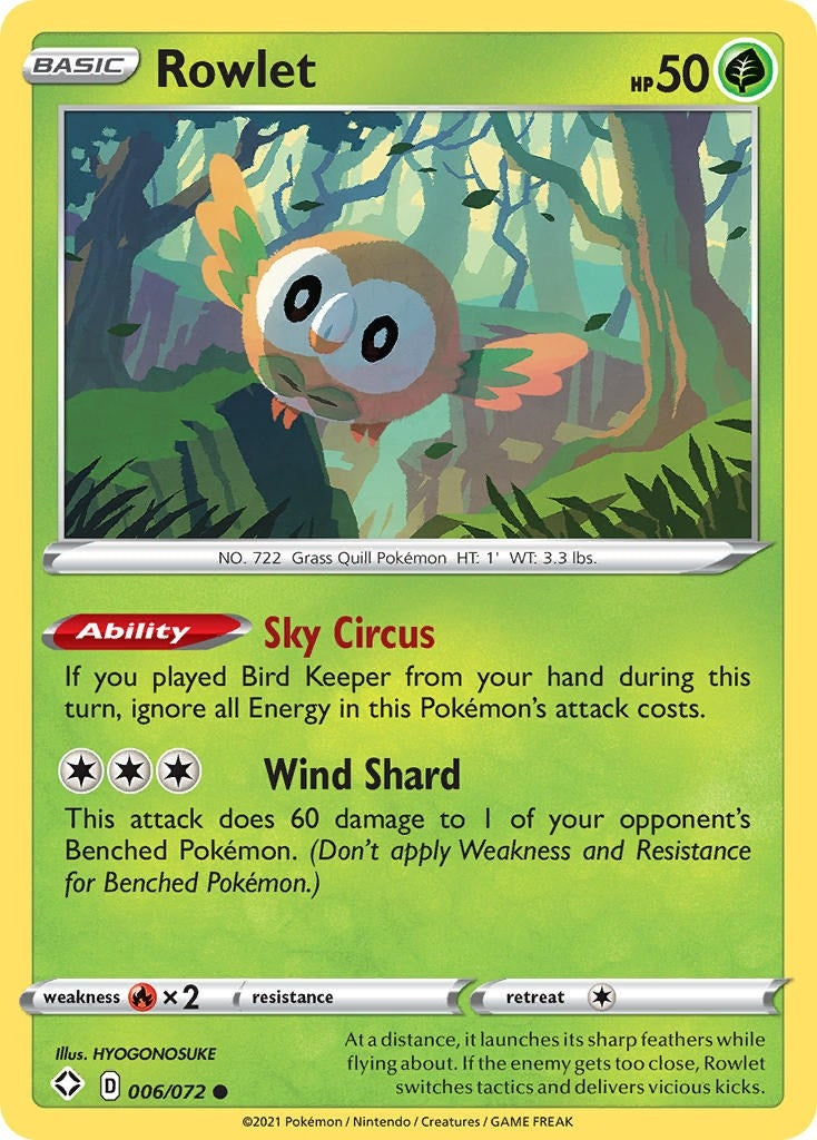 Image for Rowlet (006/072) (Shining Fates) (SHF) - Pokemon