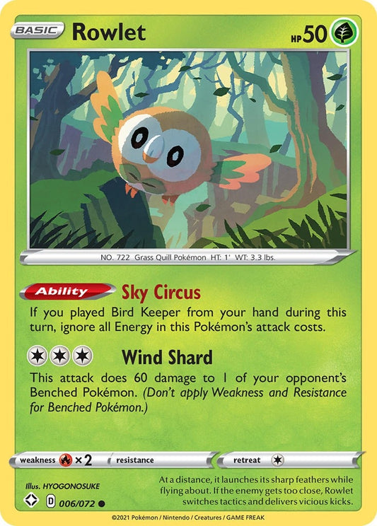 Image for Rowlet (006/072) (Shining Fates) (SHF) - Pokemon