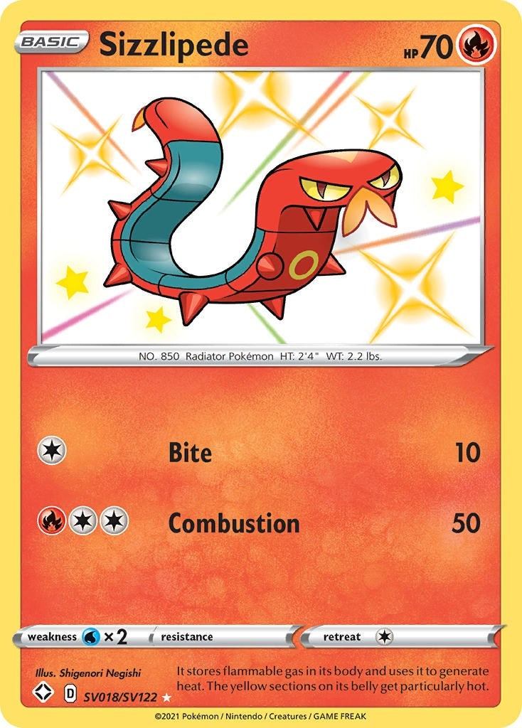 Image for Sizzlipede (SV018/SV122) (Shining Fates: Shiny Vault) (SHFSV) - Pokemon
