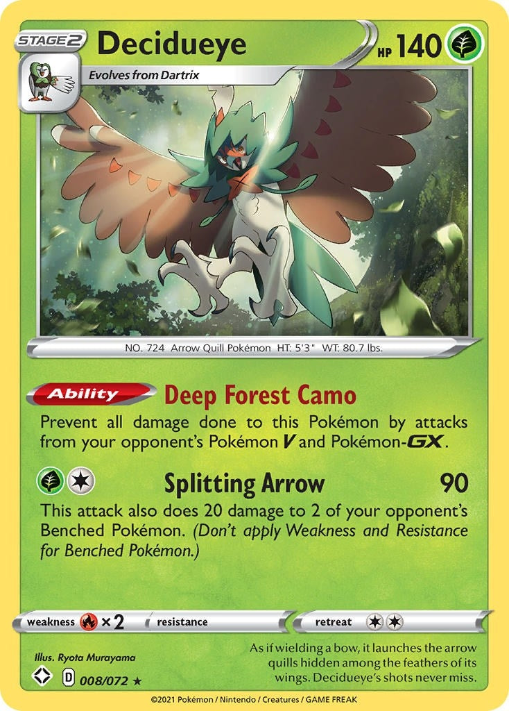 Image for Decidueye (008/072) (Shining Fates) (SHF) - Pokemon