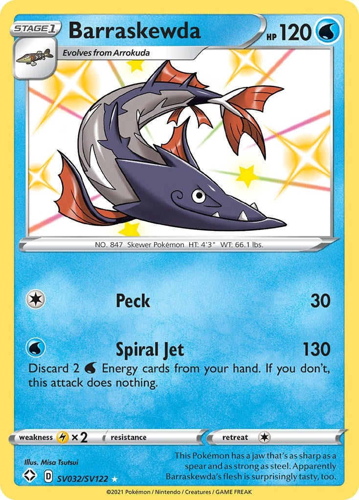 Image for Barraskewda (SV032/SV122) (Shining Fates: Shiny Vault) (SHFSV) - Pokemon