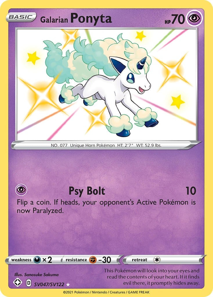 Image for Galarian Ponyta (SV047/SV122) (Shining Fates: Shiny Vault) (SHFSV) - Pokemon
