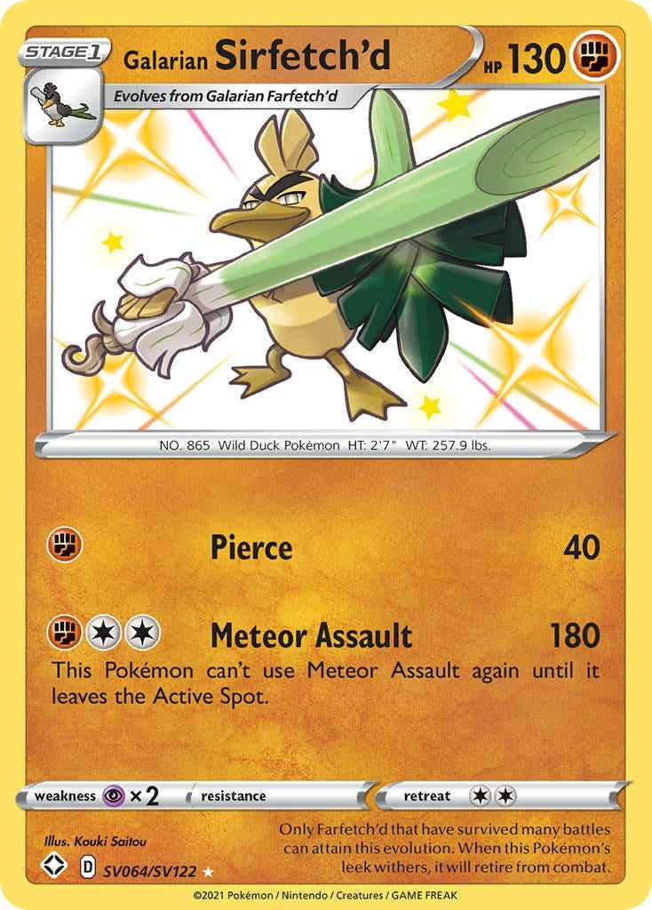 Image for Galarian Sirfetch'd (SV064/SV122) (Shining Fates: Shiny Vault) (SHFSV) - Pokemon