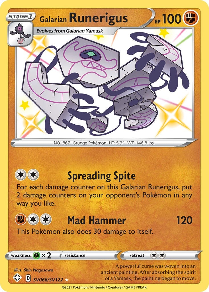Image for Galarian Runerigus (SV066/SV122) (Shining Fates: Shiny Vault) (SHFSV) - Pokemon