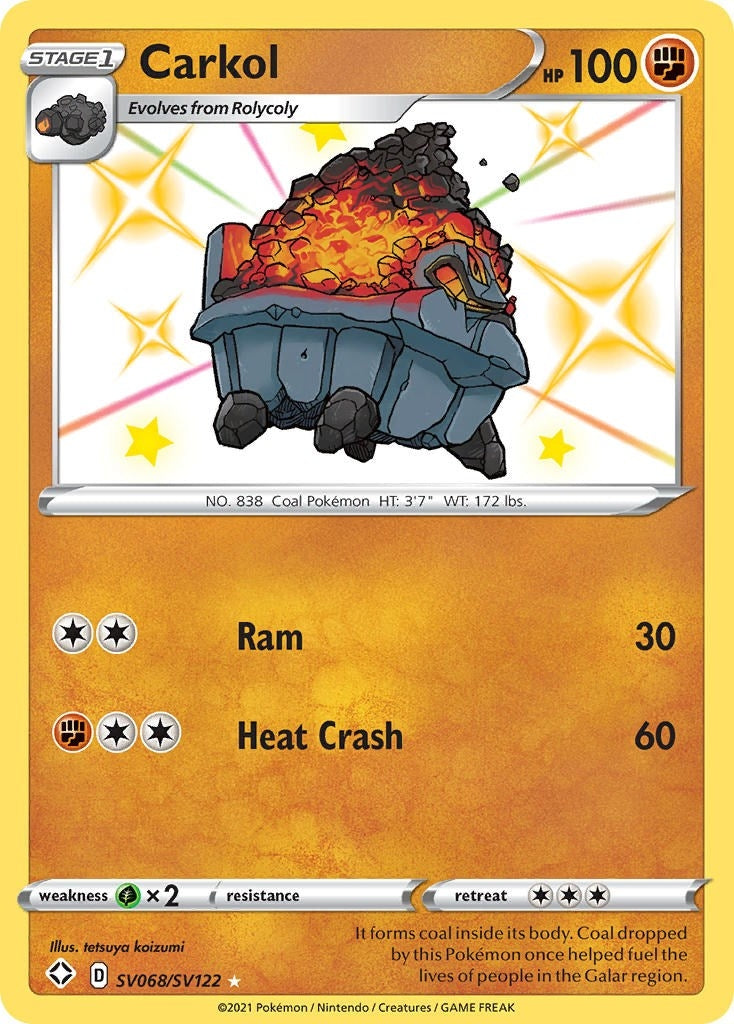 Image for Carkol (SV068/SV122) (Shining Fates: Shiny Vault) (SHFSV) - Pokemon