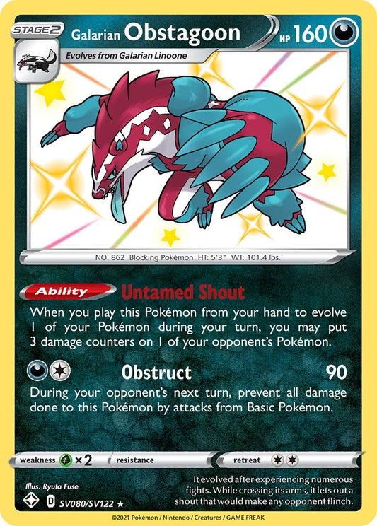 Image for Galarian Obstagoon (SV080/SV122) (Shining Fates: Shiny Vault) (SHFSV) - Pokemon