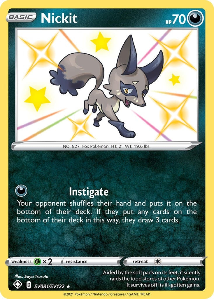 Image for Nickit (SV081/SV122) (Shining Fates: Shiny Vault) (SHFSV) - Pokemon