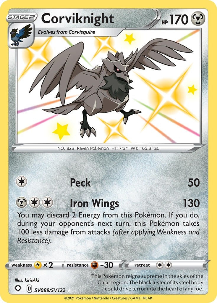 Image for Corviknight (SV089/SV122) (Shining Fates: Shiny Vault) (SHFSV) - Pokemon