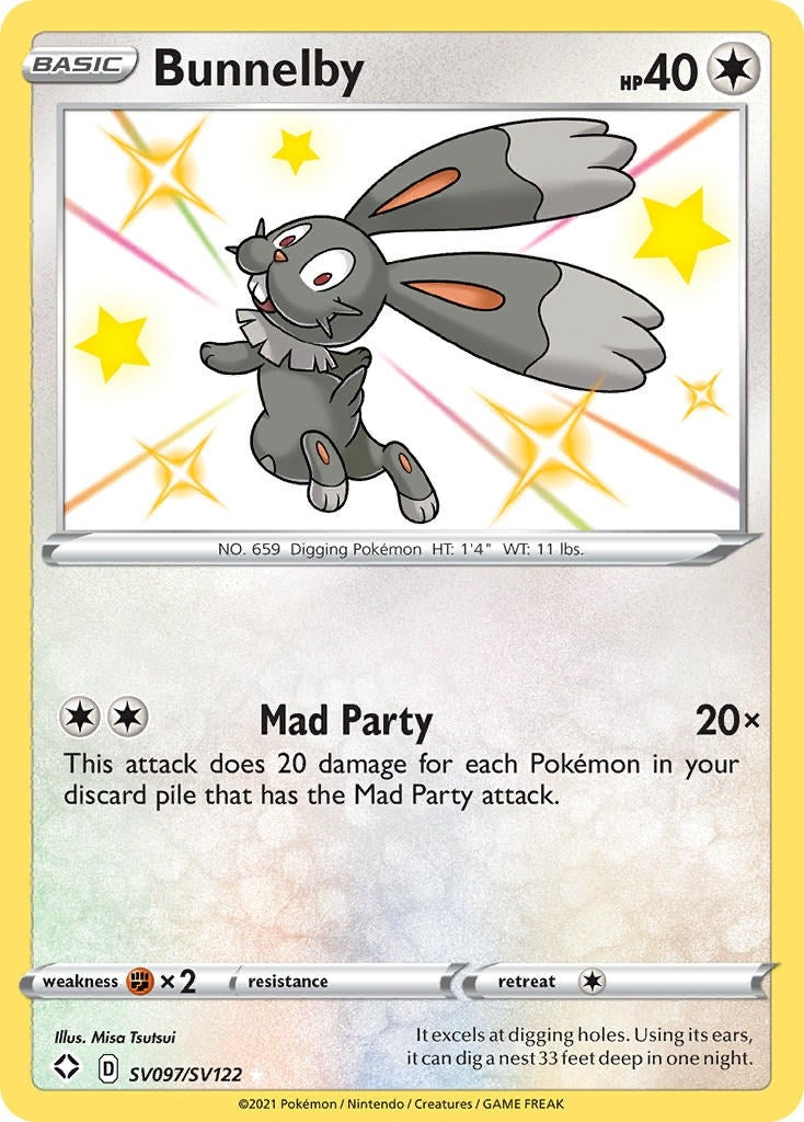 Image for Bunnelby (SV097/SV122) (Shining Fates: Shiny Vault) (SHFSV) - Pokemon