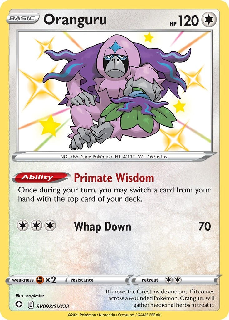 Image for Oranguru (SV098/SV122) (Shining Fates: Shiny Vault) (SHFSV) - Pokemon