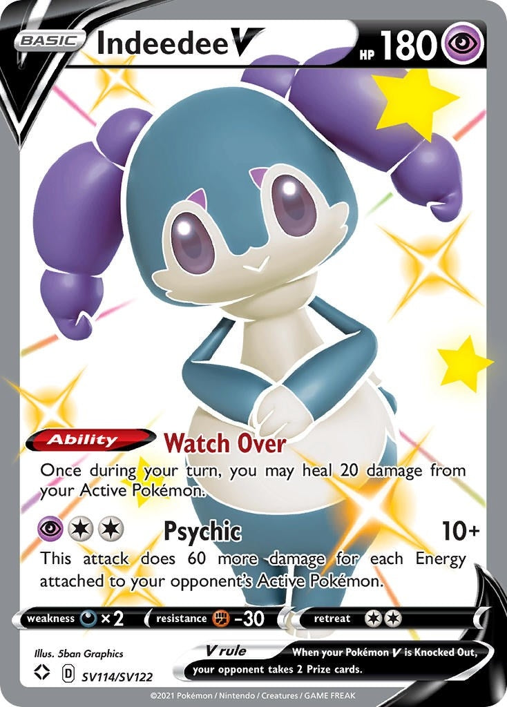 Image for Indeedee V (SV114/SV122) (Shining Fates: Shiny Vault) (SHFSV) - Pokemon