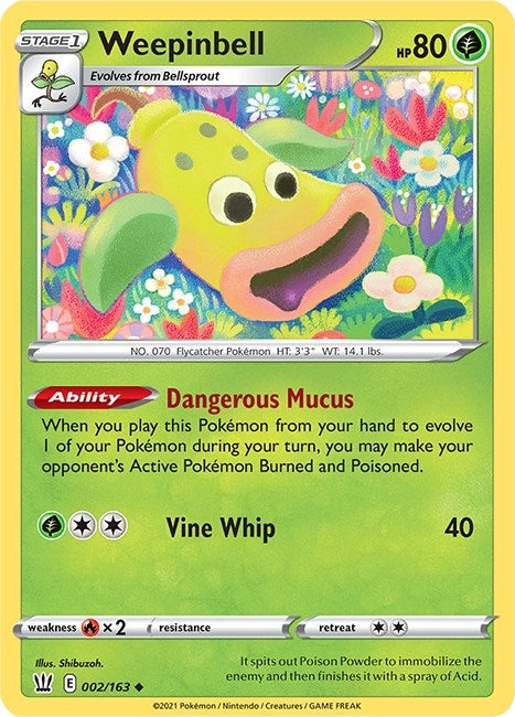 Image for Weepinbell (002/163) (SWSH05: Battle Styles) (SWSH05) - Pokemon