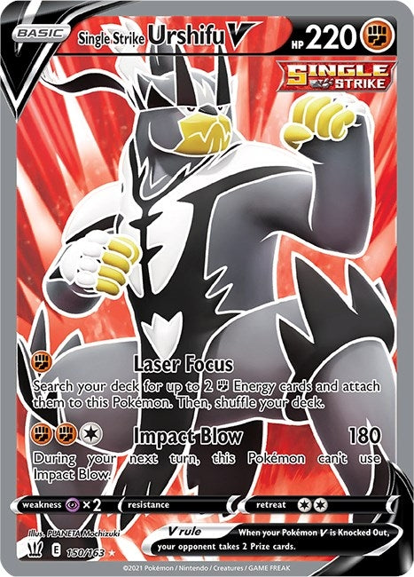 Image for Single Strike Urshifu V (Full Art) (150/163) (SWSH05: Battle Styles) (SWSH05) - Pokemon