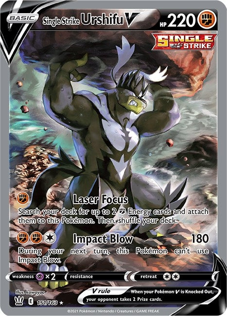 Image for Single Strike Urshifu V (Alternate Full Art) (151/163) (SWSH05: Battle Styles) (SWSH05) - Pokemon