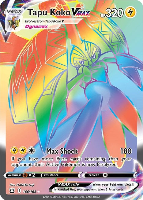 Image for Tapu Koko VMAX (Secret) (166/163) (SWSH05: Battle Styles) (SWSH05) - Pokemon