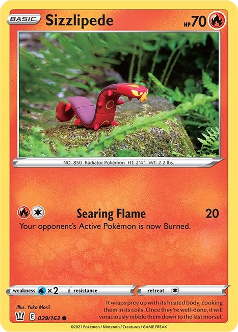 Image for Sizzlipede (029/163) (SWSH05: Battle Styles) (SWSH05) - Pokemon