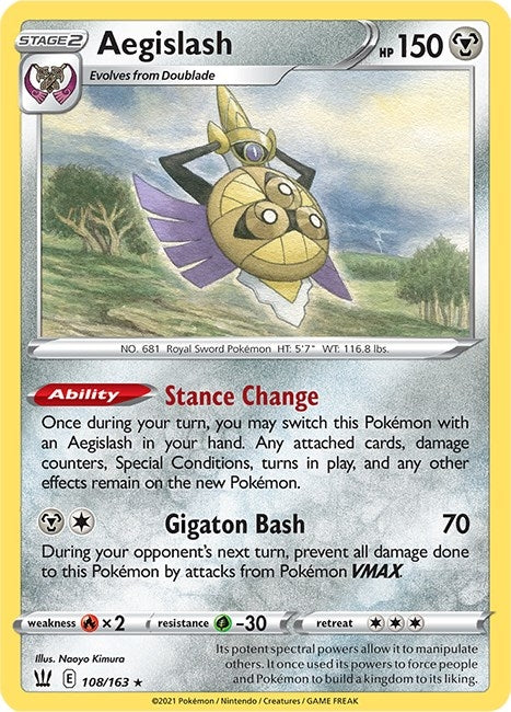 Image for Aegislash (108) (108/163) (SWSH05: Battle Styles) (SWSH05) - Pokemon