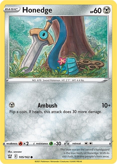 Image for Honedge (105/163) (SWSH05: Battle Styles) (SWSH05) - Pokemon
