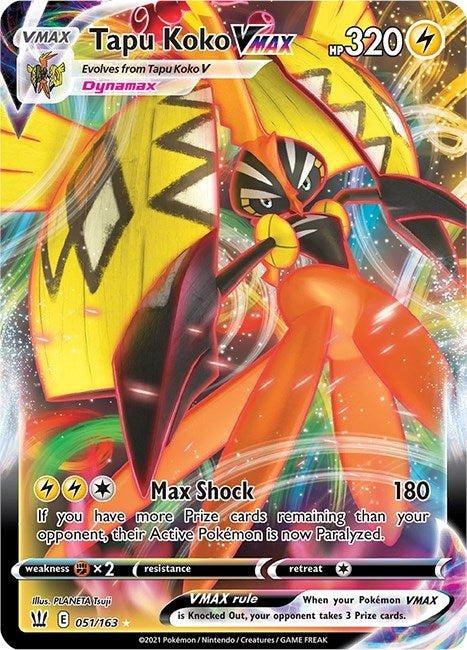 Image for Tapu Koko VMAX (051/163) (SWSH05: Battle Styles) (SWSH05) - Pokemon