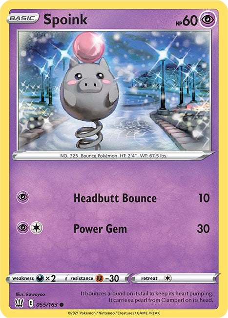 Image for Spoink (055/163) (SWSH05: Battle Styles) (SWSH05) - Pokemon