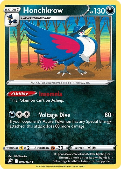 Image for Honchkrow (094/163) (SWSH05: Battle Styles) (SWSH05) - Pokemon