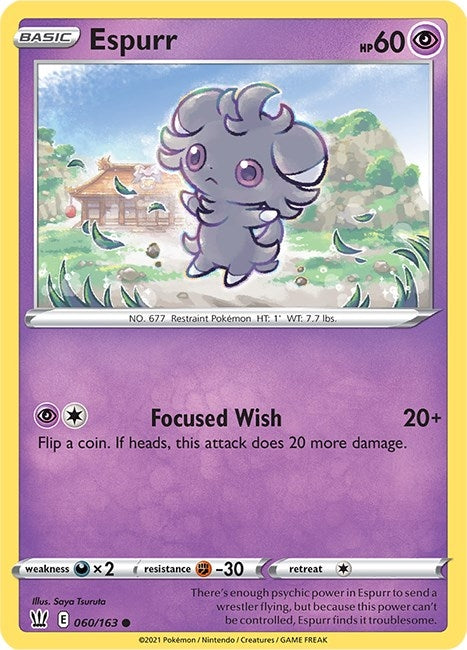 Image for Espurr (060/163) (SWSH05: Battle Styles) (SWSH05) - Pokemon