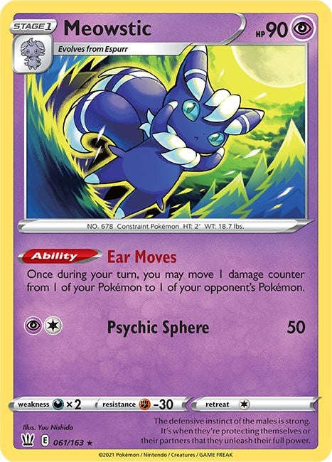Image for Meowstic (061/163) (SWSH05: Battle Styles) (SWSH05) - Pokemon