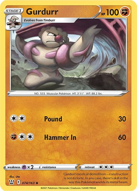 Image for Gurdurr (074/163) (SWSH05: Battle Styles) (SWSH05) - Pokemon