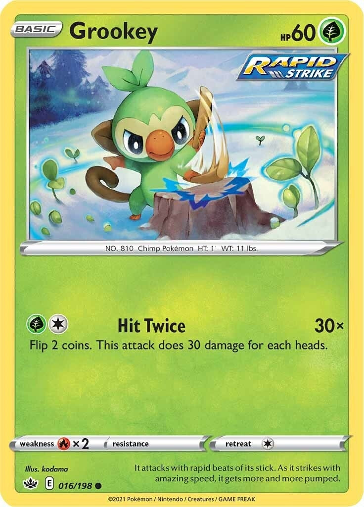 Image for Grookey (016/198) (SWSH06: Chilling Reign) (SWSH06) - Pokemon