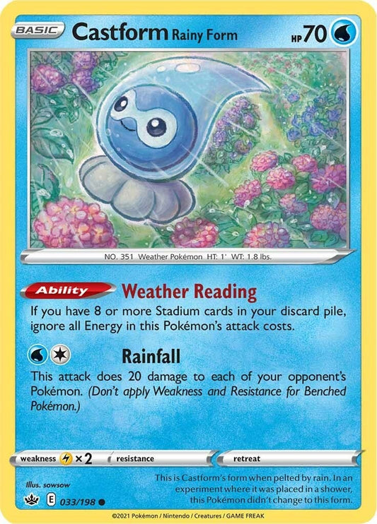 Image for Castform Rainy Form (033/198) (SWSH06: Chilling Reign) (SWSH06) - Pokemon